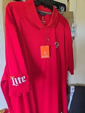 Elevate Men’s Red Atlanta Falcons Miller Light Polo Shirt 2XL New